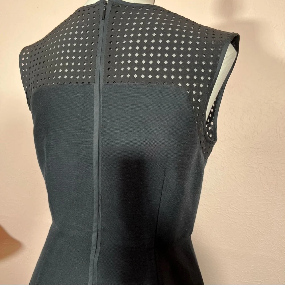 J.CREW LBD fit and flare classic black sleeveless mini dress Cocktail Silk deco